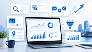 Digital marketing services including SEO, PPC, content marketing, and analytics for business growth