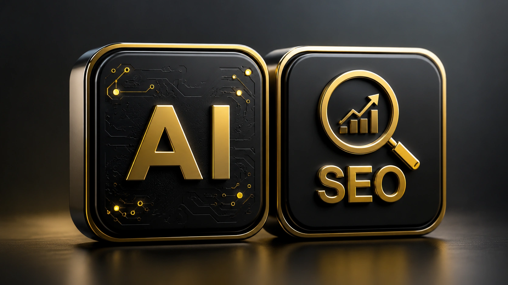 AI SEO Canada gold AI and SEO icons