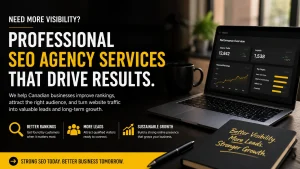 SEO agency services dashboard showing website growth and search performance