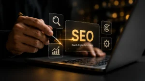 SEO services interface showing online growth strategy