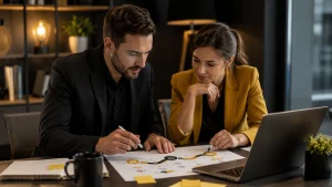 SEO services strategy meeting for marketing growth