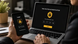 User verifying login with types of cloud security solutions and two-factor authentication
