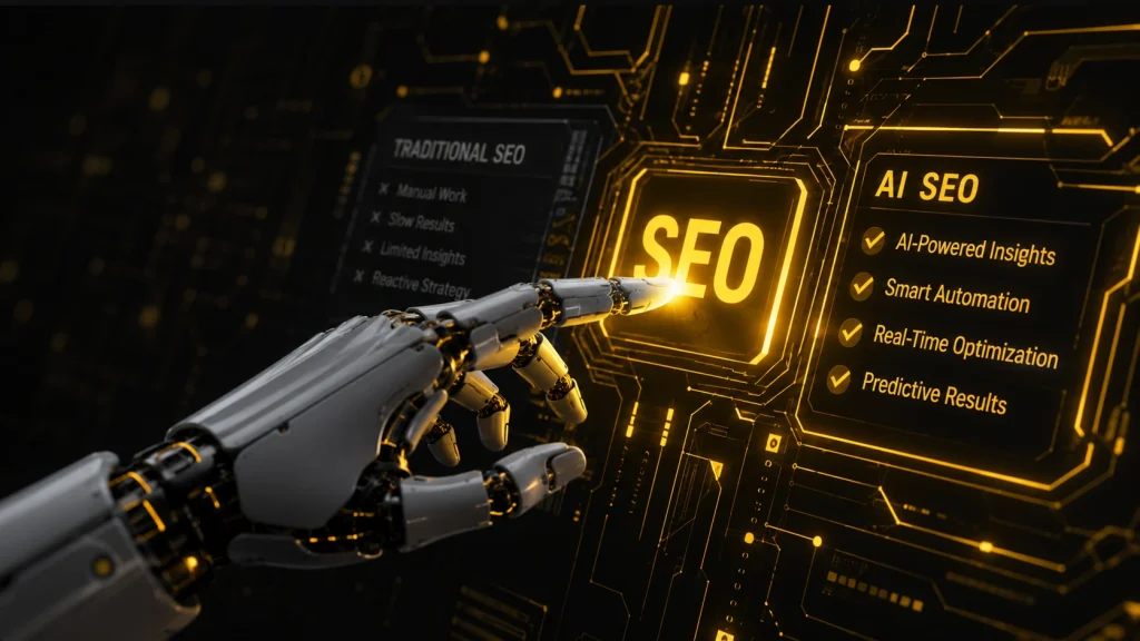 AI SEO services vs traditional SEO interface