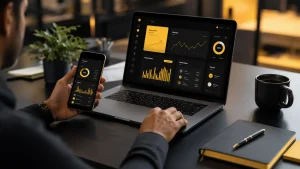 Digital marketing agency Vancouver dashboard shown on laptop and mobile