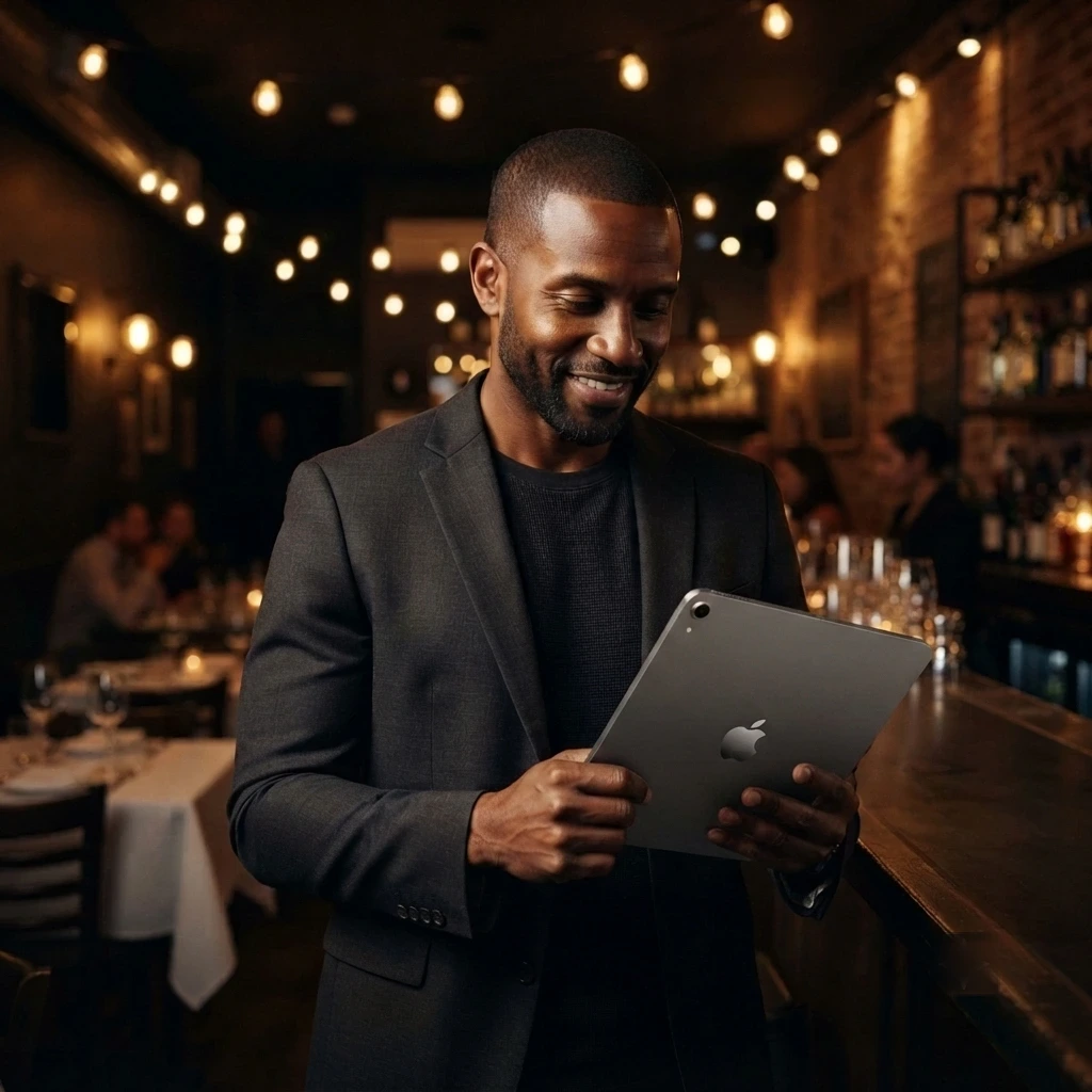 Local business owner using multi-channel campaign insights to increase nearby customer visits