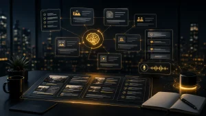 SEO services content planning workspace for AI search, FAQs, voice, and topic clusters