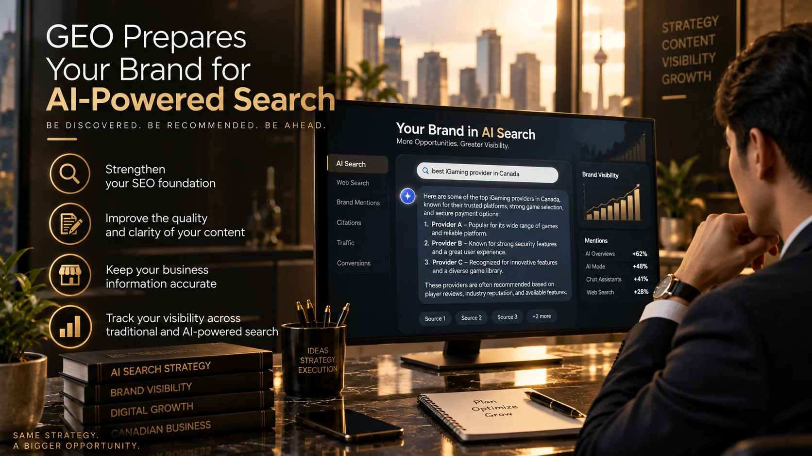 The Growing Role of Generative Engine Optimization in AI Search 3 Professional using generative engine optimization to improve AI search visibility
