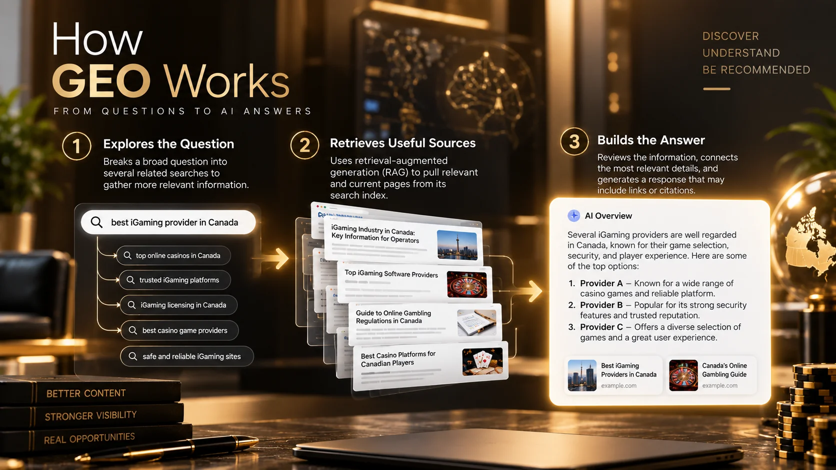 The Growing Role of Generative Engine Optimization in AI Search 1 Generative engine optimization process from query exploration to AI answers