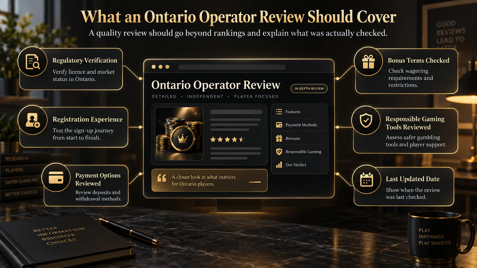 iGaming SEO content showing key elements of an Ontario operator review