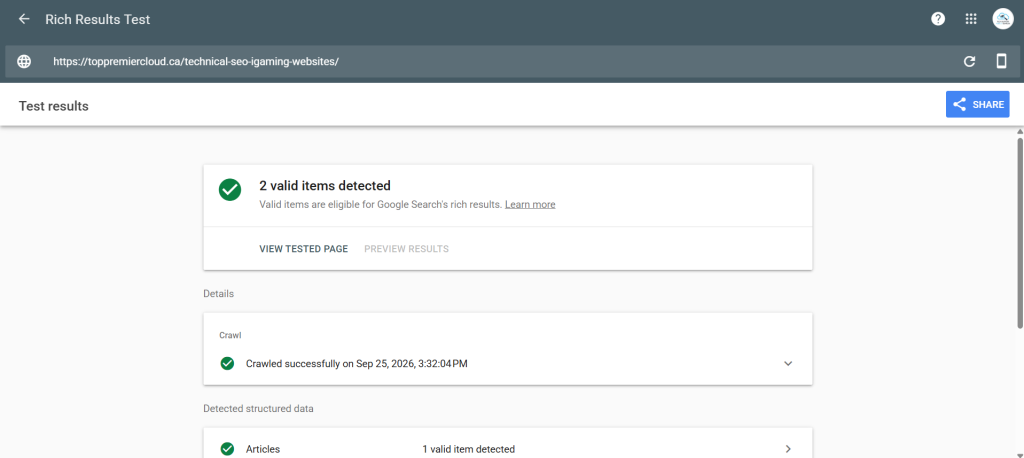 Free local SEO audit with Rich Results Test.