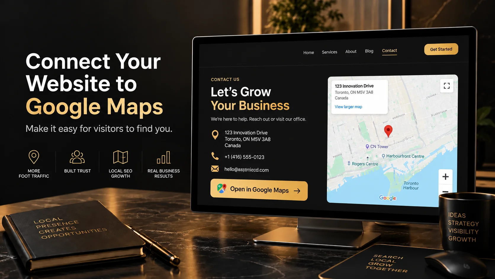 Google Maps Visibility supported by accurate business location details on a website