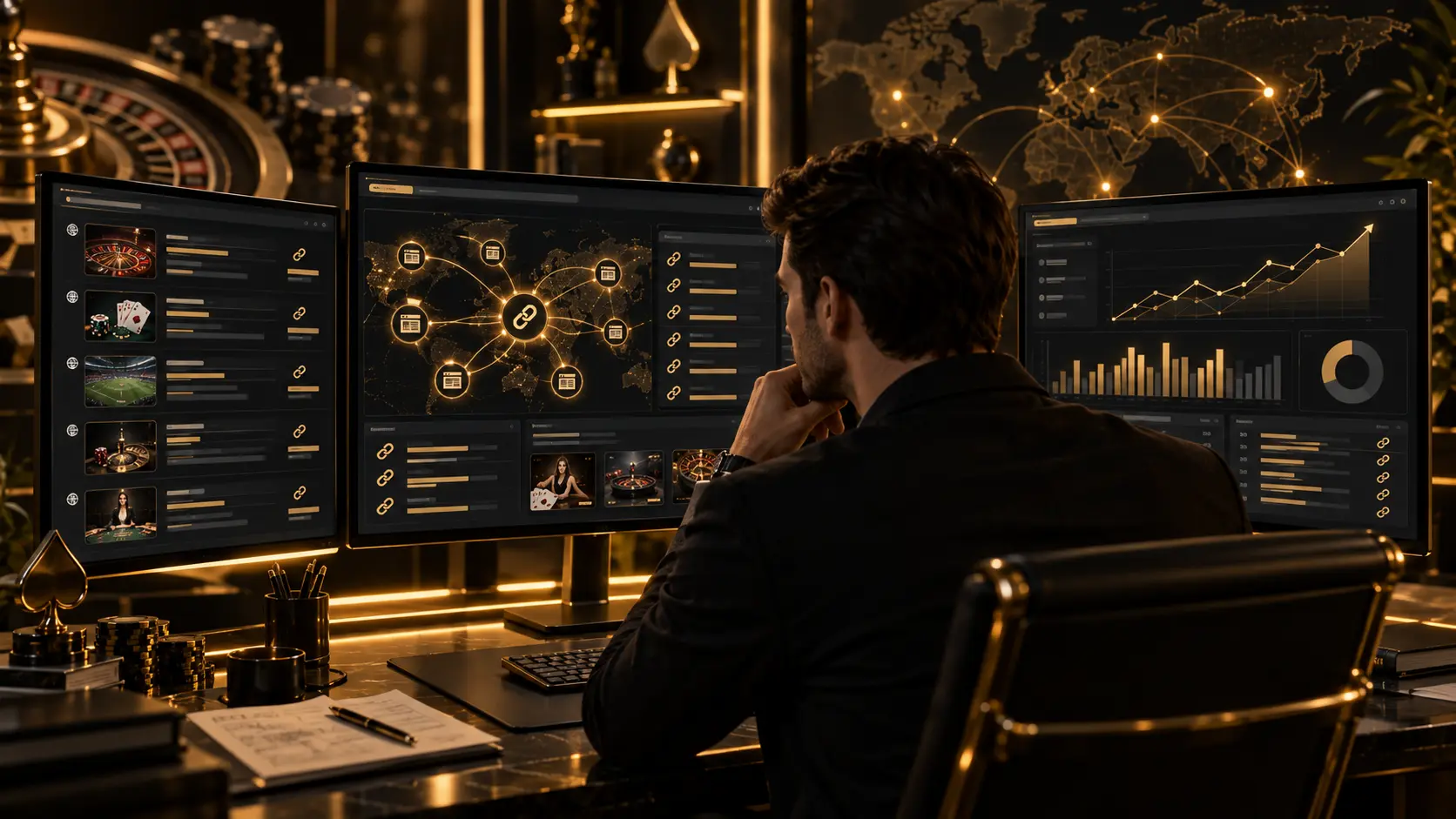 SEO specialist reviewing iGaming backlinks, authority signals, and link performance data.