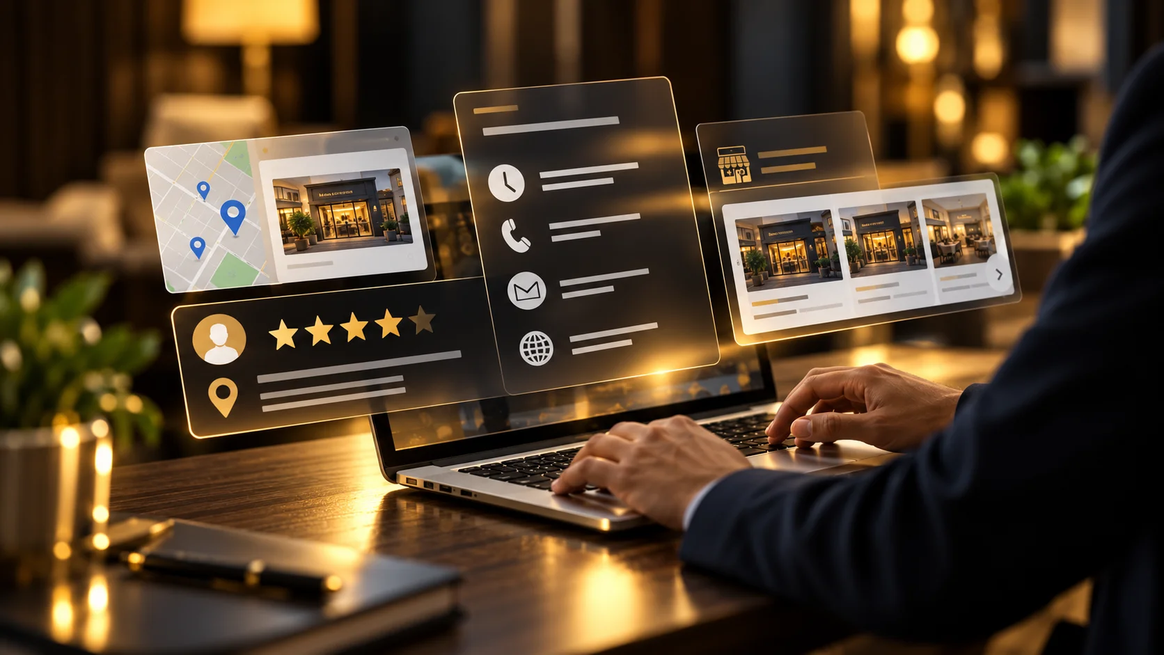 Local marketing agency approach highlighting business details, reviews, and local customer trust