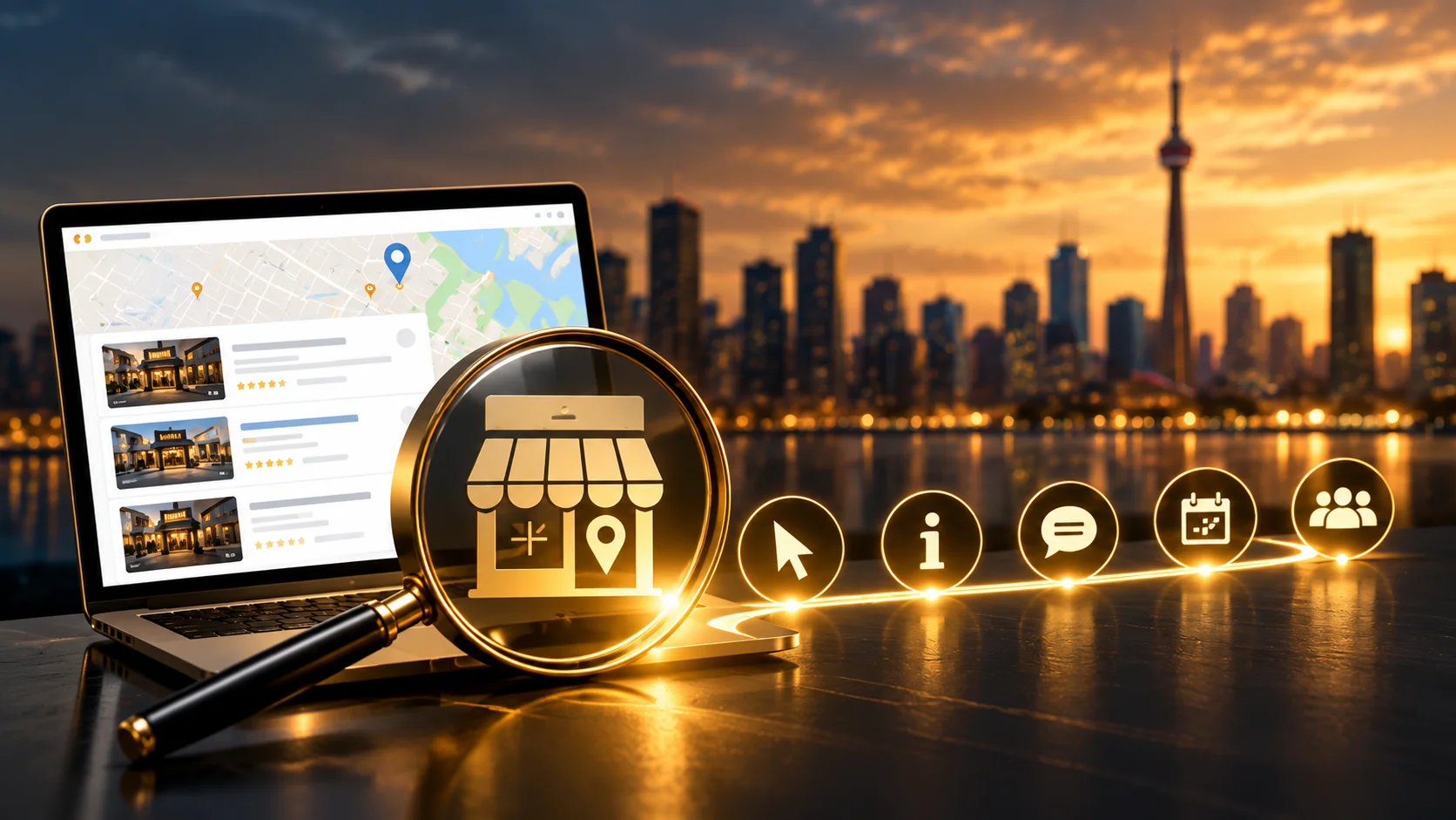 Local marketing agency strategy showing Canadian local search visibility and customer discovery